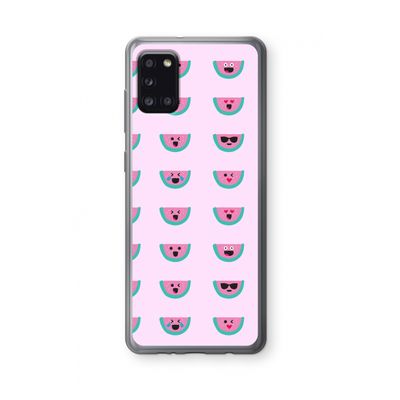 Smiley watermeloenprint: Samsung Galaxy A31 Transparant Hoesje