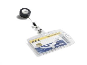 Durable kaarthouder - 5,4 x 8,7 cm - Inclusief badge reel - 25 stuks