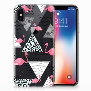 Apple iPhone X | Xs TPU Hoesje Flamingo Triangle