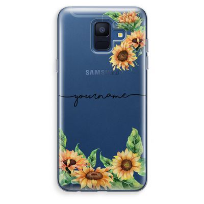 Zonnebloemen: Samsung Galaxy A6 (2018) Transparant Hoesje