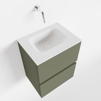 Toiletmeubel Mondiaz Ada | 40 cm | Meubelkleur Army | Lex wastafel Talc Midden | Zonder kraangat