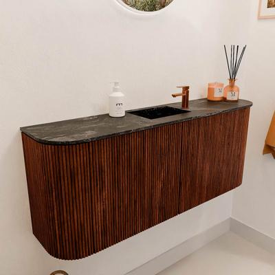 Toiletmeubel Mondiaz Joya Dlux | 103.2 cm | Meubelkleur Ruby | Faye wastafel Lava Wasbak Midden | 1 kraangat