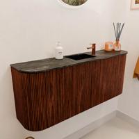 Toiletmeubel Mondiaz Joya Dlux | 103.2 cm | Meubelkleur Ruby | Faye wastafel Lava Wasbak Midden | 1 kraangat