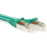 ACT Groene 0,5 meter LSZH SFTP CAT6A patchkabel snagless met RJ45 connectoren