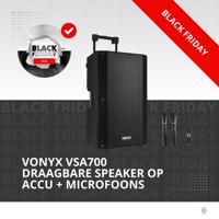 Vonyx VSA700 draagbare speaker op accu met 2x draadloze microfoon