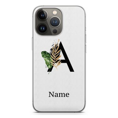Charcoal Flora: iPhone 13 Pro Transparant Hoesje
