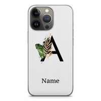 Charcoal Flora: iPhone 13 Pro Transparant Hoesje
