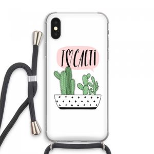 I love cacti: iPhone XS Max Transparant Hoesje met koord