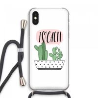 I love cacti: iPhone XS Max Transparant Hoesje met koord
