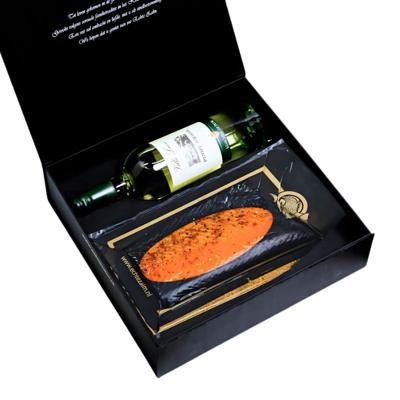 Gerookte zalm & wijn cadeau (Black Edition)