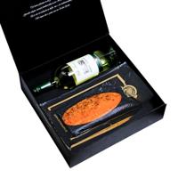 Gerookte zalm & wijn cadeau (Black Edition)
