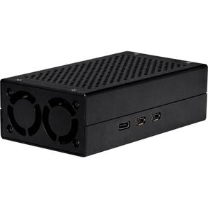 Joy-it ALU CASE for Pi5+M2 HAT / AI Kit SBC-behuizing Geschikt voor serie: Raspberry Pi® 5 B Incl. actieve koeler Zwart