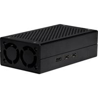 Joy-it ALU CASE for Pi5+M2 HAT / AI Kit SBC-behuizing Geschikt voor serie: Raspberry Pi® 5 B Incl. actieve koeler Zwart