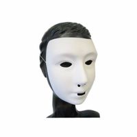 Grimeer maskers wit 6 stuks - Verkleedmaskers - thumbnail