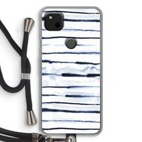 Ink Stripes: Pixel 4a Transparant Hoesje met koord