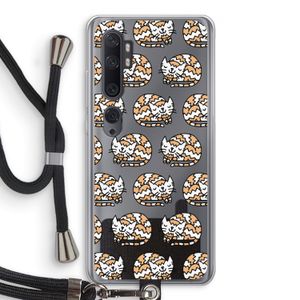 Slapende poes: Xiaomi Mi Note 10 Transparant Hoesje met koord