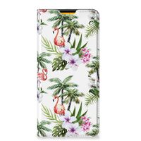 Samsung Galaxy M52 Hoesje maken Flamingo Palms - thumbnail