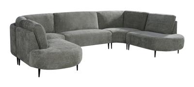 LABEL51 U-bank 'Milano' Elite stof, kleur Stone