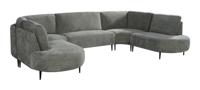 LABEL51 U-bank 'Milano' Elite stof, kleur Stone