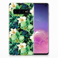 Samsung Galaxy S10 TPU Case Orchidee Groen - thumbnail