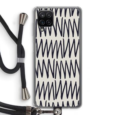 Marrakech Zigzag: Samsung Galaxy A12 Transparant Hoesje met koord