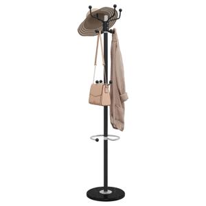 VidaXL Kapstok met parapluhouder 180 cm gepoedercoat ijzer zwart
