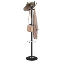 VidaXL Kapstok met parapluhouder 180 cm gepoedercoat ijzer zwart VidaXL Kapstok met parapluhouder 180 cm gepoedercoat ijzer zwart