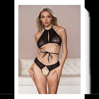 Allure Marley - Peekaboo en Panty - L/XL - Zwart