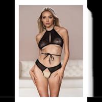 Allure Marley - Peekaboo en Panty - L/XL - Zwart