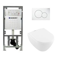 Villeroy & Boch subway 2.0 toiletset diepspoel inclusief ViFresh plus quickrelease en softclose zitting afdekplaat wit 0701131/0124060/0700518/sw60341/