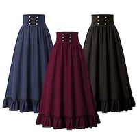 Retro vintage Punk Gothic Middeleeuws Renaissance Steampunk Rok Maxi-rok Tot de enkel Dames Effen A-lijn Casual / Dagelijks Rok Lightinthebox