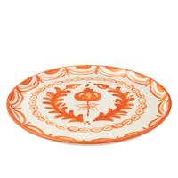 J-Line Plate Granada Ceramic White|Orange