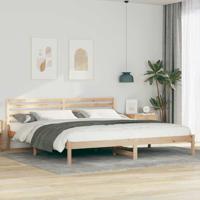 Bedframe met hoofdeinde Bruin 180 x 210 cm Massief grenenhout