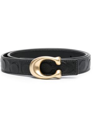 Coach ceinture à plaque logo - Noir