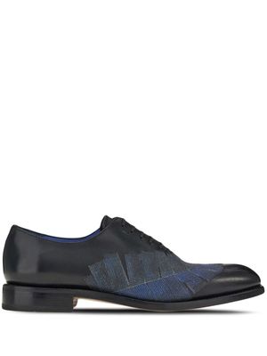 Ferragamo derbies à broderies - Bleu