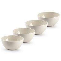 Kommetjes/schaaltjes - 4x stuks - dessert/ontbijt - kunststof - D12 x H5 cm - beige