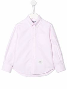 Thom Browne Kids chemise boutonnée à logo imprimé - Rose