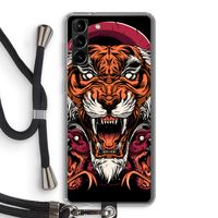 Tiger and Rattlesnakes: Samsung Galaxy S21 Plus Transparant Hoesje met koord