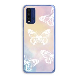 White butterfly: Xiaomi Redmi 9T Transparant Hoesje