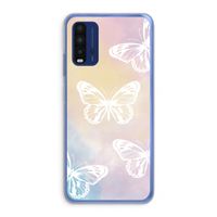 White butterfly: Xiaomi Redmi 9T Transparant Hoesje