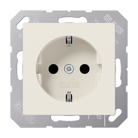 Jung A500 wandcontactdoos 1-voudig met randaarde inbouw aluminium A520NAL
