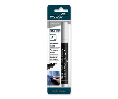 Pica 522/52 Permanent Marker | 1-4mm | Ronde punt | Wit | Blister - PI52252SB