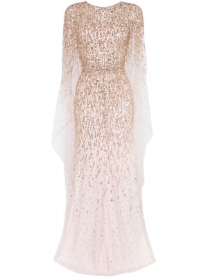 Jenny Packham robe longue Delphine sequins - Rose