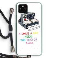 Smile: Pixel 5a 5G Transparant Hoesje met koord Smile: Pixel 5a 5G Transparant Hoesje met koord