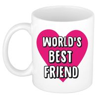 Bellatio Decorations Cadeau koffiemok voor beste vriendin - Worlds Best Friend - 300 ml - feest mokken - thumbnail