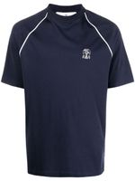 Brunello Cucinelli t-shirt à logo brodé - Bleu