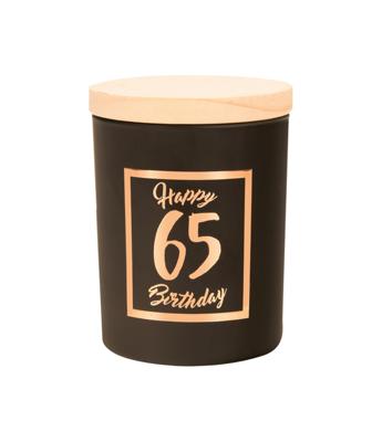 Paperdreams Geurkaars klein roze/zwart - 65 jaar