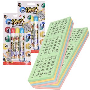 200x Bingokaarten nummers 1-75 inclusief 6x bingostiften