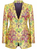 Dolce & Gabbana veste de costume à motif jacquard - Jaune