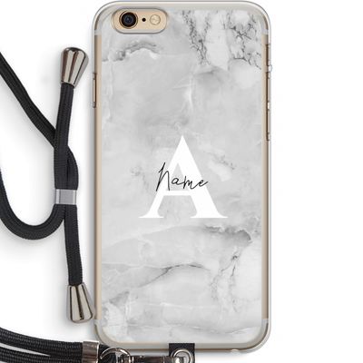 Ivory Marble: iPhone 6 PLUS / 6S PLUS Transparant Hoesje met koord